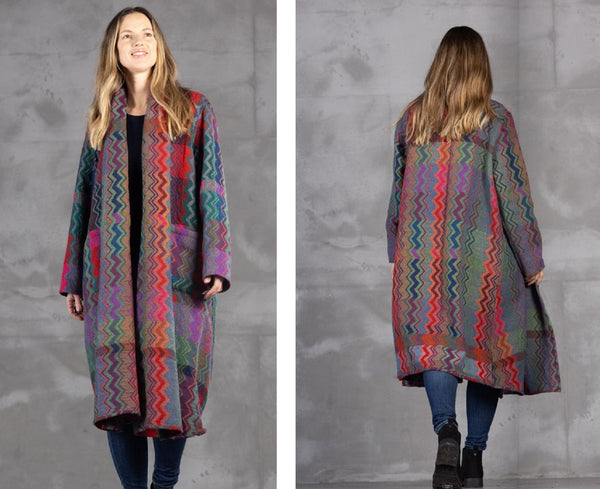 Dev Reversible Shawl Coat Merino Wool