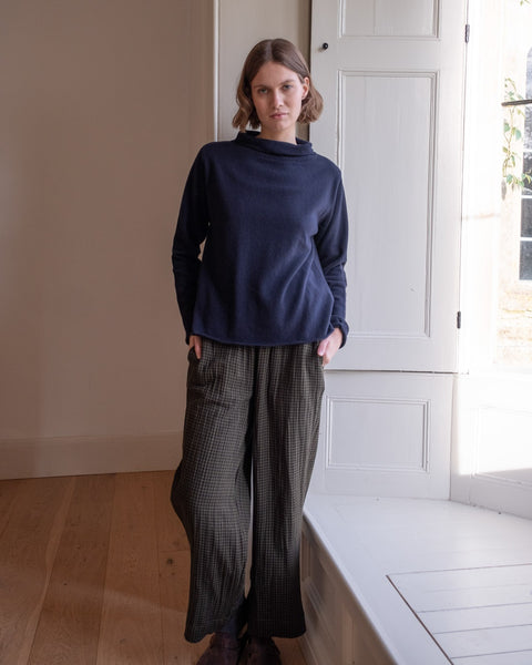 Aria Roll Neck Jumper in Navy