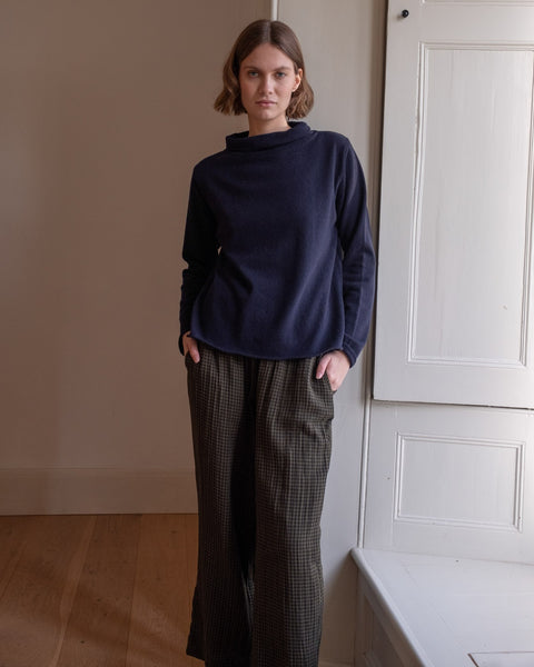 Aria Roll Neck Jumper in Navy