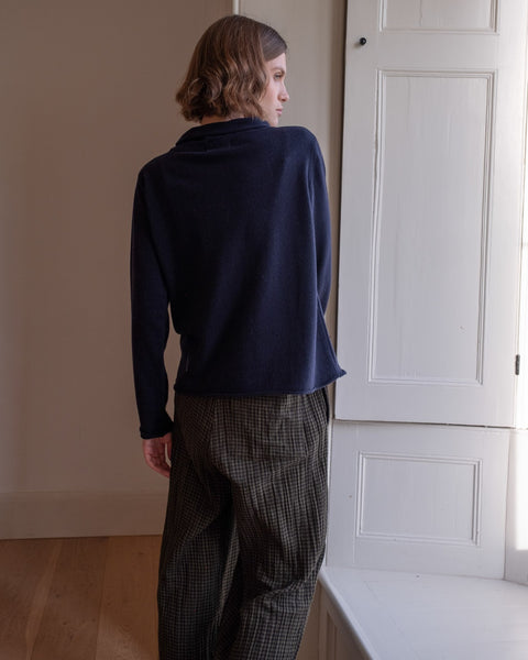 Aria Roll Neck Jumper in Navy