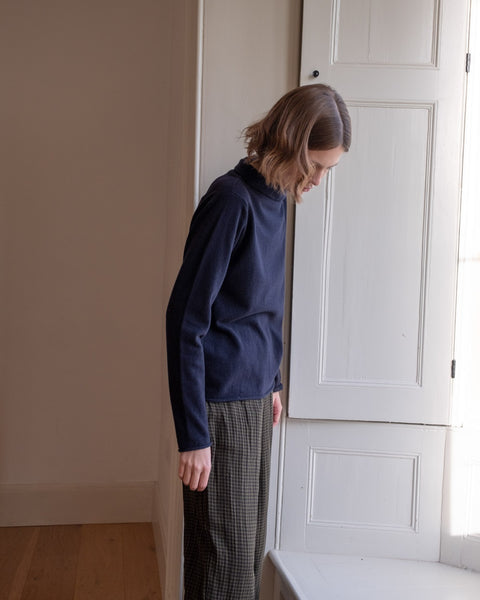 Aria Roll Neck Jumper in Navy