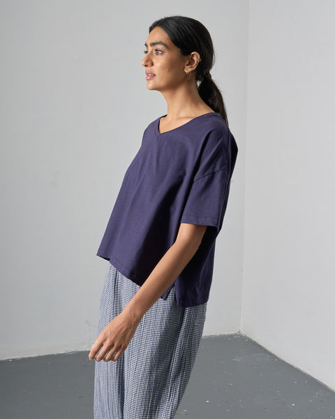 Lola Boxy Tee in Navy