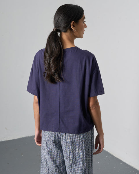 Lola Boxy Tee in Navy