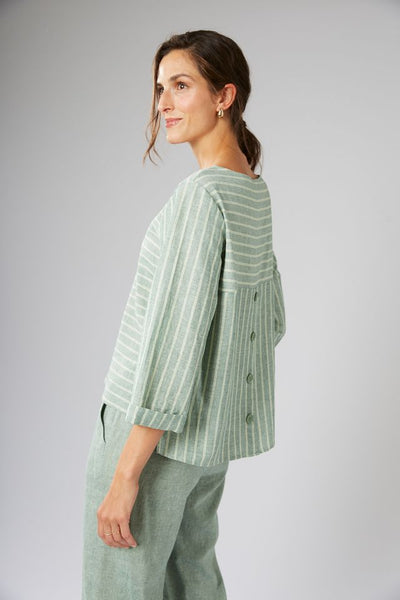 Shirt in Green Stripe