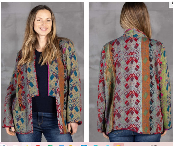 Moksha Merino Wool Reversible Jacket in Aztec