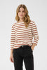 Nela Tee in Eggnog/Roasted Russet Stripe