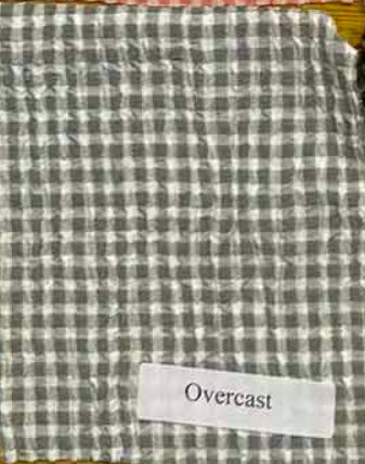 Easy Crop Trousers in Crinkle Check Overcast