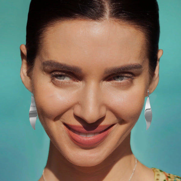 Polisherd Silver Drop Earrings