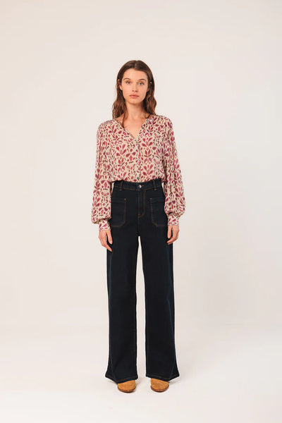 Smock Detail Shirt in Frambusa